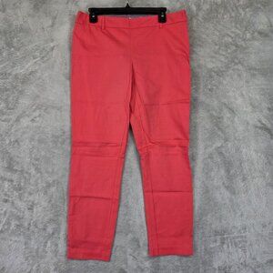 Maison Jules Charlotte Slim Pencil Pants Womens 10 Short Coral Ankle Zip Stretch